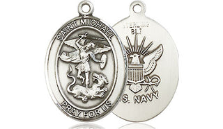Sterling Silver Saint Michael Navy Medal Religious Jewelry