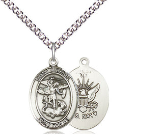 Sterling Silver Saint Michael Navy Medal Religious Jewelry