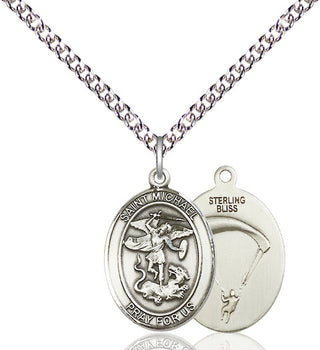 Sterling Silver Saint Michael Paratrooper Medal Religious Jewelry