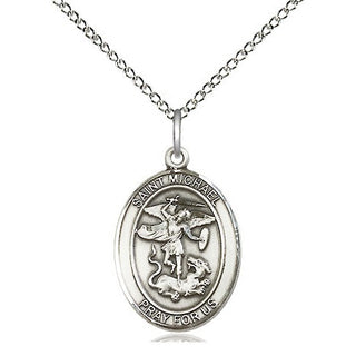 Sterling Silver Saint Michael the Archangel Medal Religious Jewelry Engraved Catholic Saint Jewelry