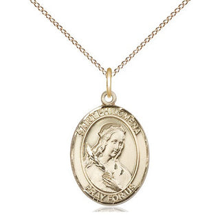 14kt Gold Filled Saint Philomena Medal Religious Jewelry Engraved Catholic Saint Jewelry
