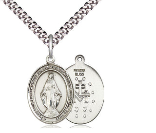 Pewter Miraculous Medal Religious Jewelry