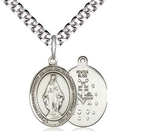 Pewter Miraculous Medal Religious Jewelry