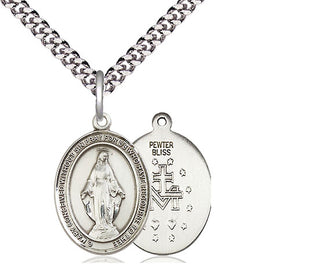 Pewter Miraculous Medal Religious Jewelry