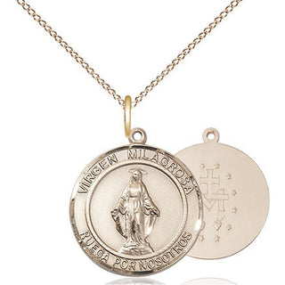 14kt Gold Virgen Milagrosa Medal