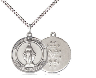 Sterling Silver Virgen Milagrosa Medal Religious Jewelry