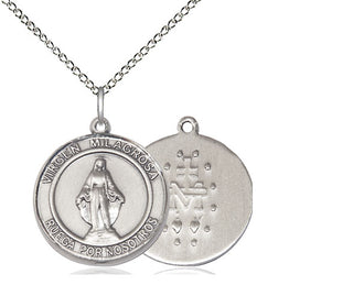 Sterling Silver Virgen Milagrosa Medal Religious Jewelry
