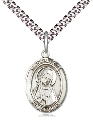 Pewter Saint Monica Medal Religious Jewelry Engraved Catholic Saint Jewelry