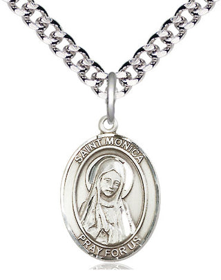 Pewter Saint Monica Medal Religious Jewelry Engraved Catholic Saint Jewelry