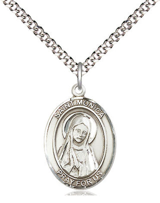 Pewter Saint Monica Medal Religious Jewelry Engraved Catholic Saint Jewelry