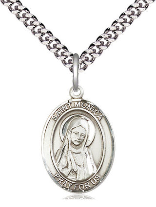 Pewter Saint Monica Medal Religious Jewelry Engraved Catholic Saint Jewelry