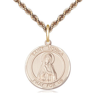 14kt Gold Filled Saint Monica Medal Religious Jewelry Engraved Catholic Saint Jewelry
