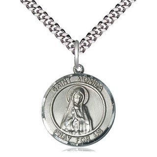 Pewter Saint Monica Medal Religious Jewelry Engraved Catholic Saint Jewelry