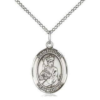 Sterling Silver Saint Louis Medal Religious Jewelry Engraved Catholic Saint Jewelry