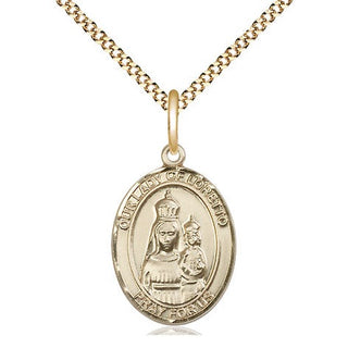14kt Gold Filled Our Lady of Loretto Medal Religious Jewelry Engraved Catholic Saint Jewelry