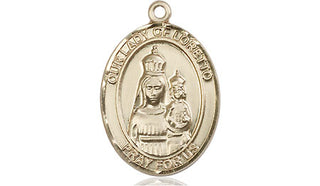 14kt Gold Our Lady of Loretto Medal Engraved Catholic Saint Jewelry
