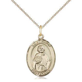 14kt Gold Saint Philip the Apostle Medal Engraved Catholic Saint Jewelry