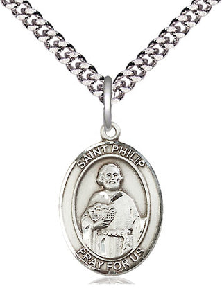 Pewter Saint Philip the Apostle Medal Religious Jewelry Engraved Catholic Saint Jewelry