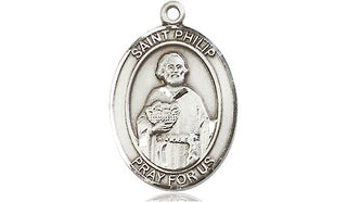 Sterling Silver Saint Philip the Apostle Medal Religious Jewelry Engraved Catholic Saint Jewelry