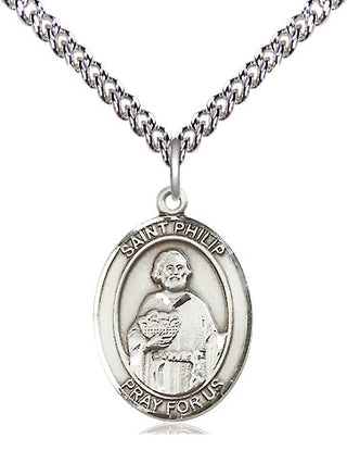 Sterling Silver Saint Philip the Apostle Medal Religious Jewelry Engraved Catholic Saint Jewelry