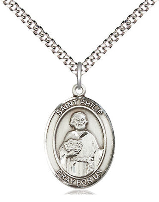 Sterling Silver Saint Philip the Apostle Medal Religious Jewelry Engraved Catholic Saint Jewelry