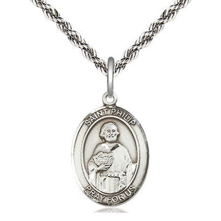 Sterling Silver Saint Philip the Apostle Medal Religious Jewelry Engraved Catholic Saint Jewelry