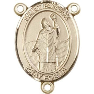 14kt Gold Filled Saint Patrick Rosary Center Rosary Center Engraved Catholic Saint Jewelry