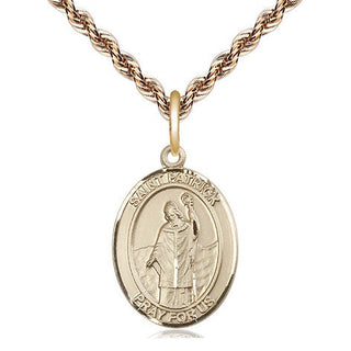 14kt Gold Filled Saint Patrick Medal Religious Jewelry Engraved Catholic Saint Jewelry