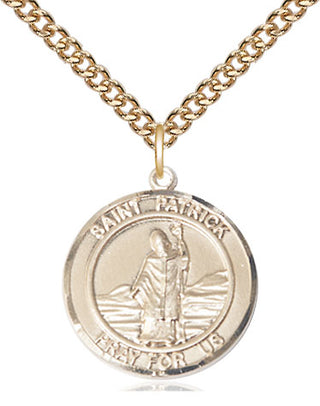 14kt Gold Filled Saint Patrick Medal Religious Jewelry Engraved Catholic Saint Jewelry