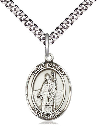 Sterling Silver Saint Patrick Medal Religious Jewelry Engraved Catholic Saint Jewelry