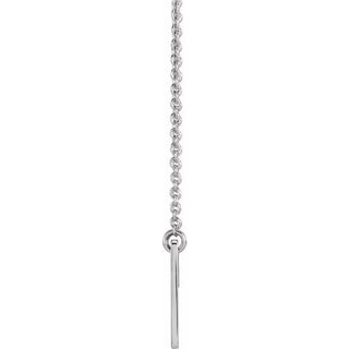 14K White Geometric Pierced Cross 18" Necklace