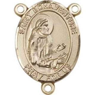 14kt Gold Filled Saint Bonaventure Rosary Center Rosary Center Engraved Catholic Saint Jewelry