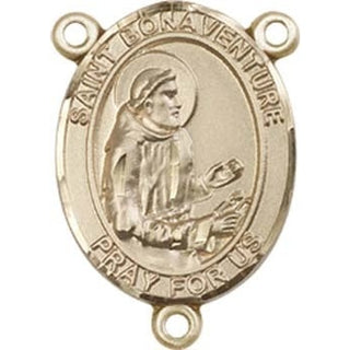 14kt Gold Saint Bonaventure Rosary Center Rosary Center Engraved Catholic Saint Jewelry
