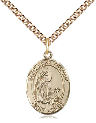 14kt Gold Filled Saint Bonaventure Medal Religious Jewelry Engraved Catholic Saint Jewelry
