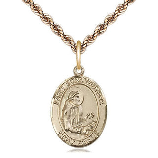 14kt Gold Filled Saint Bonaventure Medal Religious Jewelry Engraved Catholic Saint Jewelry