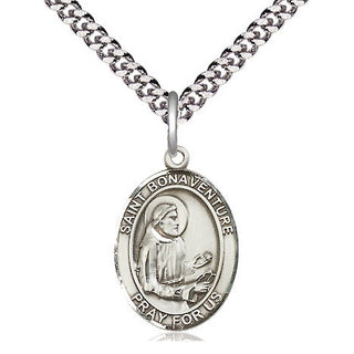 Sterling Silver Saint Bonaventure Medal Religious Jewelry Engraved Catholic Saint Jewelry