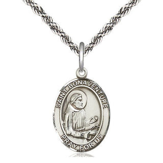 Sterling Silver Saint Bonaventure Medal Religious Jewelry Engraved Catholic Saint Jewelry