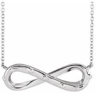 Platinum Infinity Rosary 18" Necklace 