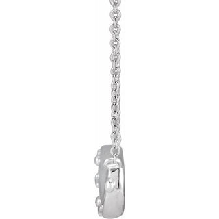 14K White Infinity Rosary 18" Necklace 