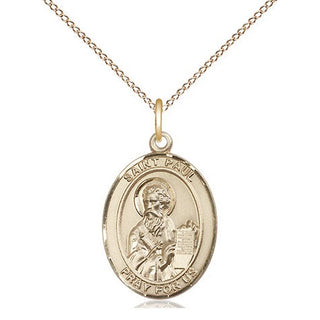 14kt Gold Filled Saint Paul the Apostle Medal Religious Jewelry Engraved Catholic Saint Jewelry
