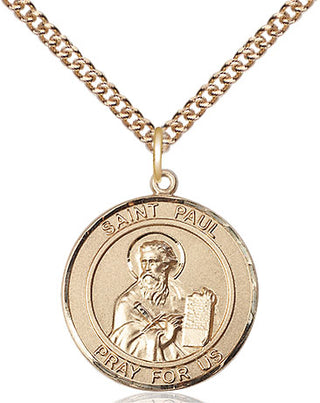 14kt Gold Filled Saint Paul the Apostle Medal Religious Jewelry Engraved Catholic Saint Jewelry