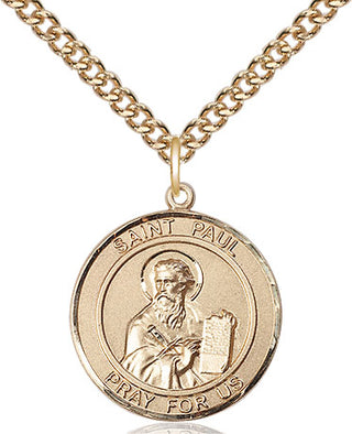 14kt Gold Filled Saint Paul the Apostle Medal Religious Jewelry Engraved Catholic Saint Jewelry