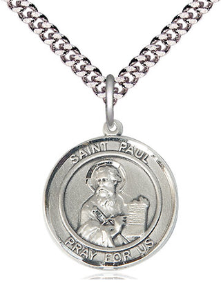 Pewter Saint Paul the Apostle Medal Religious Jewelry Engraved Catholic Saint Jewelry