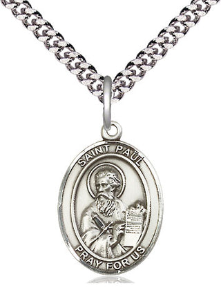 Sterling Silver Saint Paul the Apostle Medal Religious Jewelry Engraved Catholic Saint Jewelry