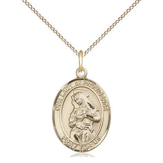 14kt Gold Filled Our Lady of Providence Medal Religious Jewelry Engraved Catholic Saint Jewelry