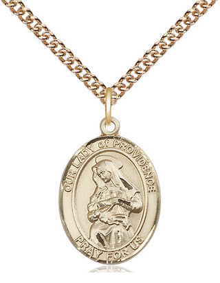 14kt Gold Filled Our Lady of Providence Medal Religious Jewelry Engraved Catholic Saint Jewelry