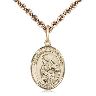 14kt Gold Filled Our Lady of Providence Medal Religious Jewelry Engraved Catholic Saint Jewelry