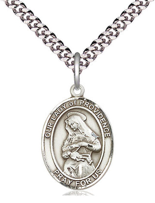 Pewter Our Lady of Providence Medal Religious Jewelry Engraved Catholic Saint Jewelry