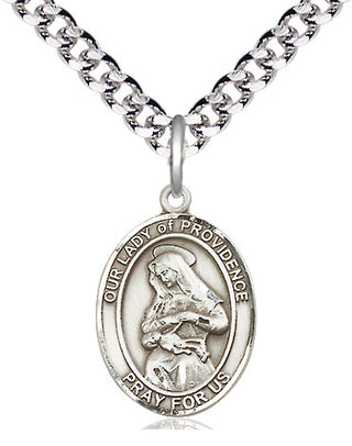 Pewter Our Lady of Providence Medal Religious Jewelry Engraved Catholic Saint Jewelry