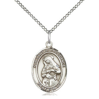 Sterling Silver Our Lady of Providence Medal Religious Jewelry Engraved Catholic Saint Jewelry